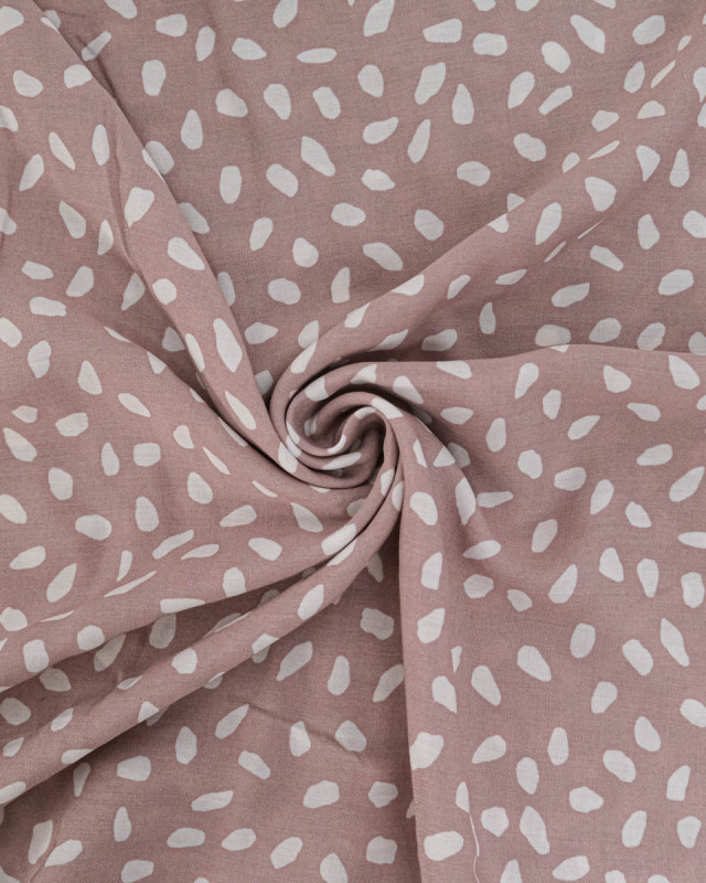 Viscose Imprimée Pois Abstrait Beige Rosé Albane - Mercerine