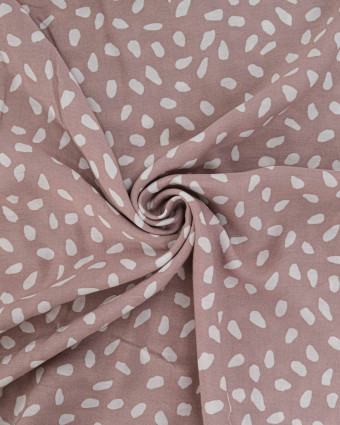 Viscose Imprimée Pois Abstrait Beige Rosé Albane - Mercerine