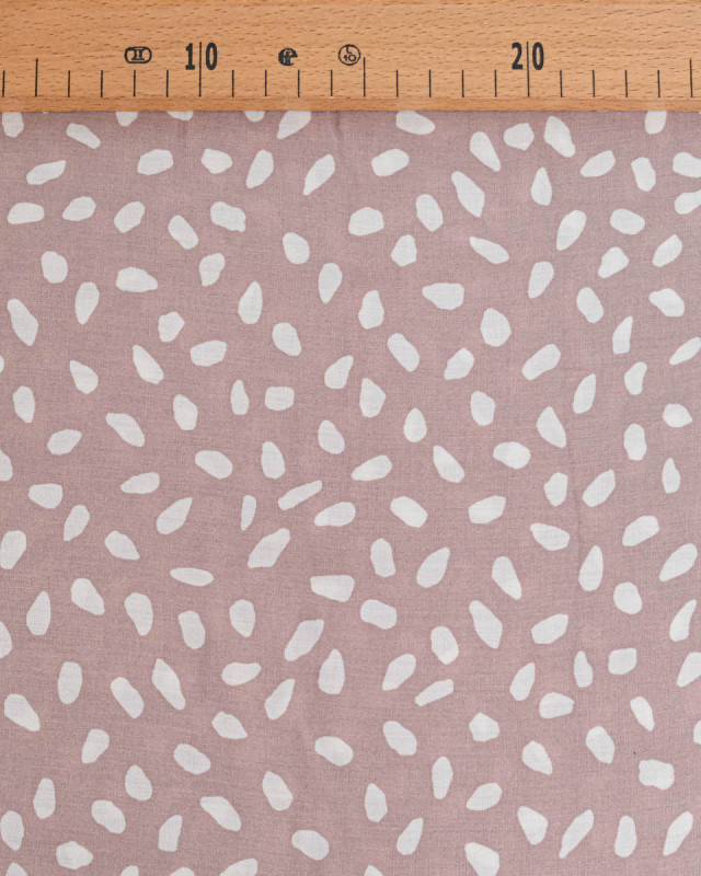 Viscose Imprimée Pois Abstrait Beige Rosé Albane - Mercerine