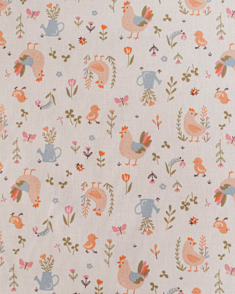 Tissu Coton Imprimé Cocotte - Mercerine
