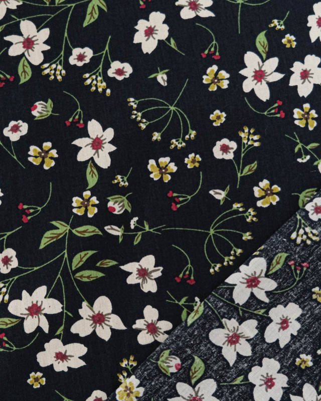 Popeline de Coton Fleurs du Japon - Mercerine