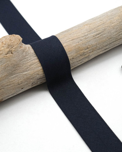 Biais Coton Bio Bleu Navy 30mm - Mercerine