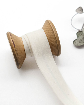 Biais coton bio crème 20mm - Mercerine
