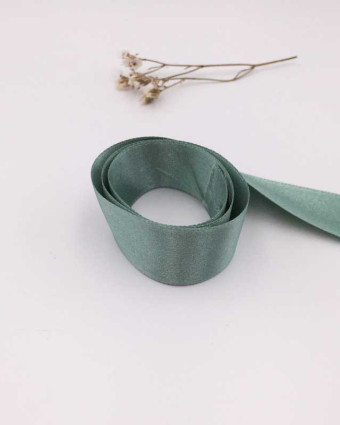 Coupon - Ruban satin vert eucalyptus