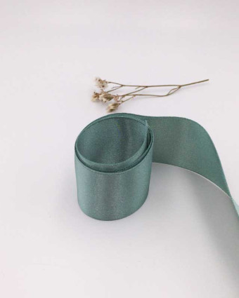 Coupon - Ruban satin vert eucalyptus