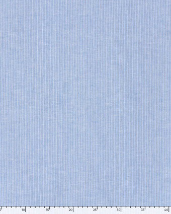 Tissu Coton Lin Fines Rayures Bleu Ciel  - Mercerine