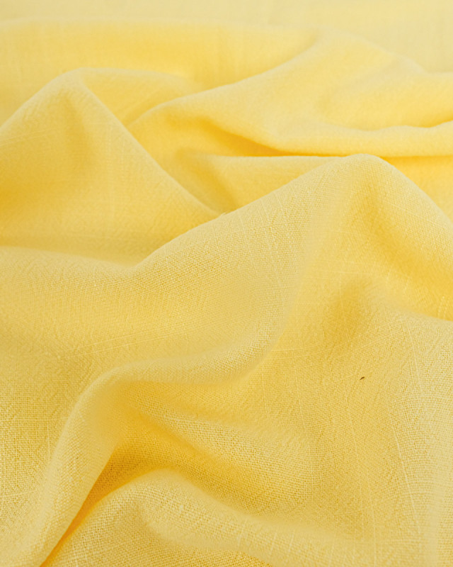 Tissu Lin Lavé Viscose Jaune Soleil Luna - Mercerine