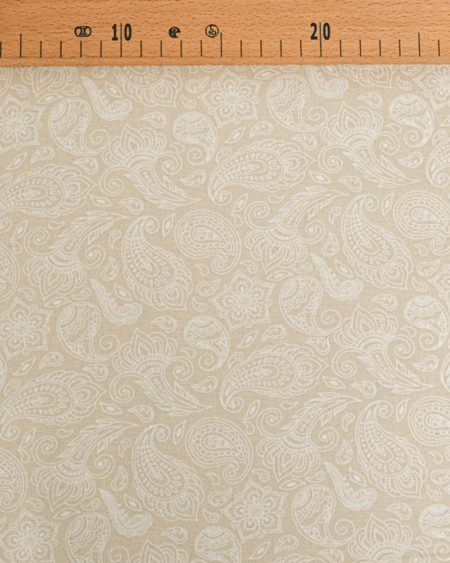 Popeline de Coton Cachemire Beige - Mercerine