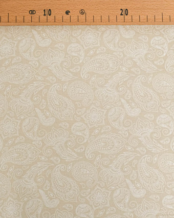 Popeline de Coton Cachemire Beige - Mercerine