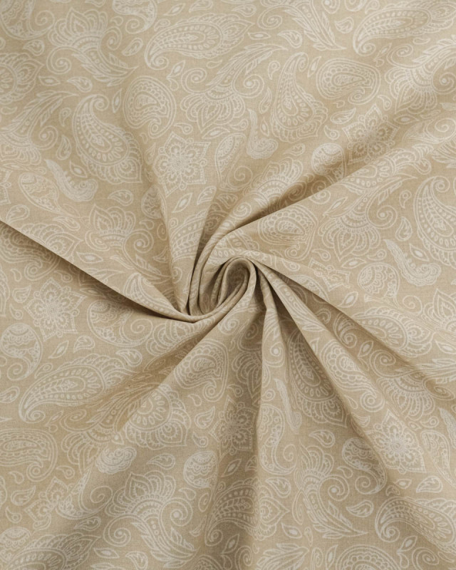 Popeline de Coton Cachemire Beige - Mercerine