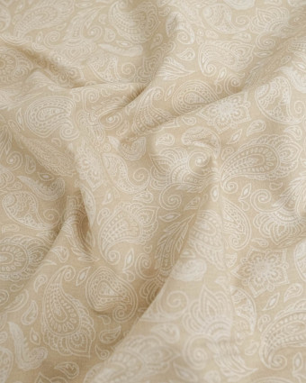 Popeline de Coton Cachemire Beige - Mercerine