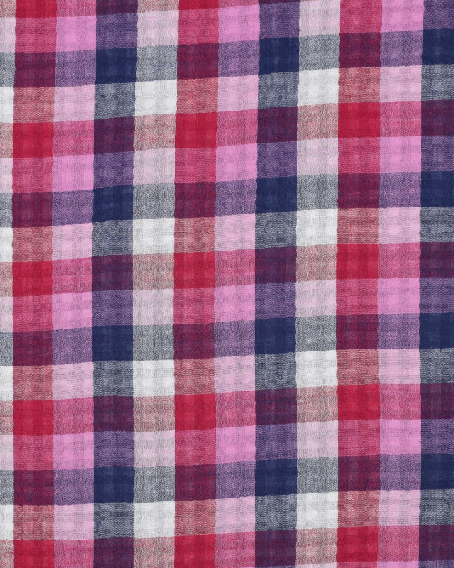Double Gaze à Carreaux Rose et Bleu Double Face - Mercerine