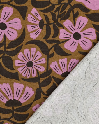 Toile Canvas Motif Fleuri Mauve - Mercerine