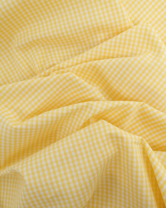 Tissu Coton Vichy Jaune Petits Carreaux - Mercerine