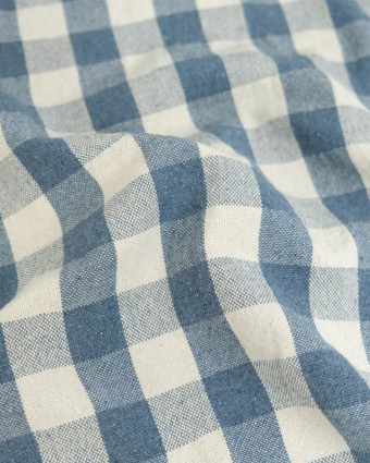 Tissu Coton Epais Tissé à Carreaux Denim - Mercerine