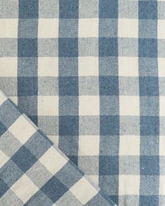 Tissu Coton Epais Tissé à Carreaux Denim - Mercerine