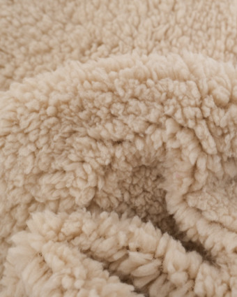 Tissu Sherpa Uni Beige - Mercerine