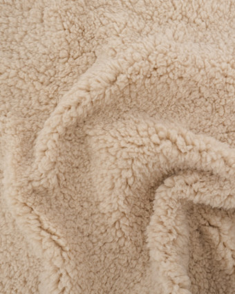 Tissu Sherpa Uni Beige - Mercerine