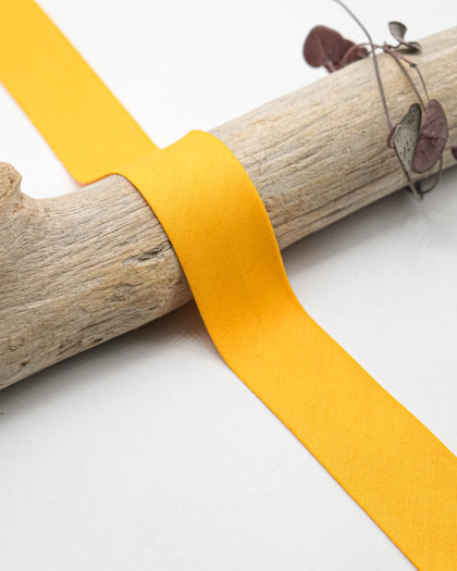 Biais Uni 100% Coton Jaune Bouton d'Or - Mercerine