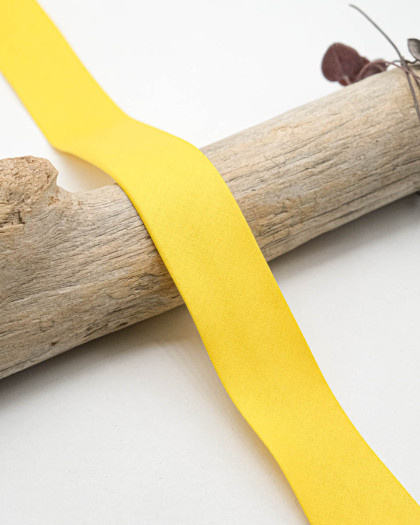 Biais Uni 100% Coton Jaune - Mercerine