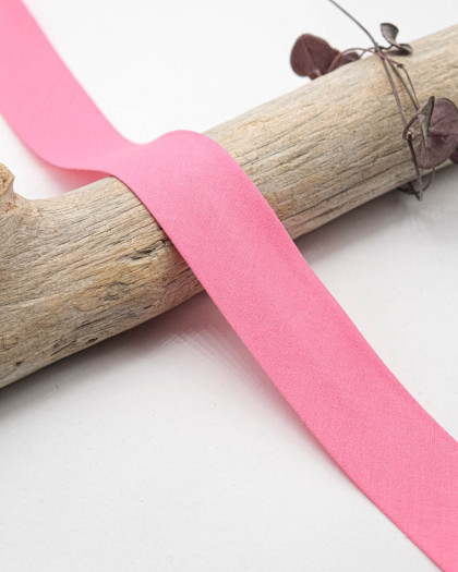 Biais Uni 100% Coton Rose - Mercerine