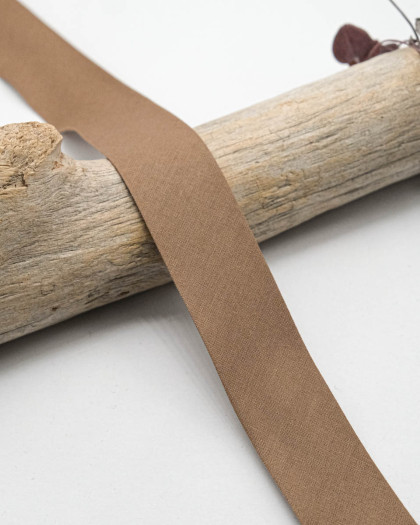 Biais Uni 100% Coton Taupe - Mercerine