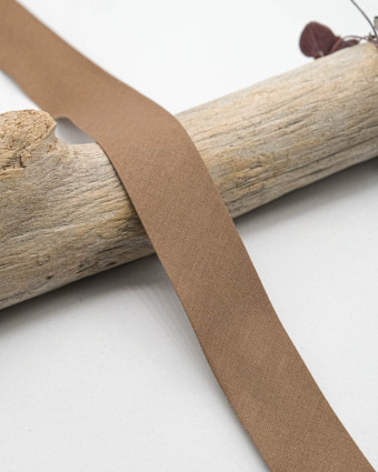 Biais Uni 100% Coton Taupe - Mercerine
