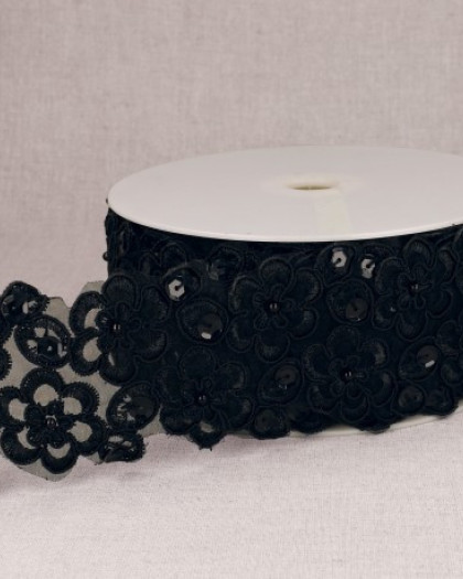 Ruban Broderie Perles et Paillettes - Mercerine