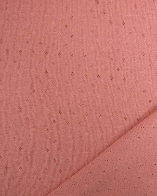 Tissu Jersey Maille Pointelle Corail  -Mercerine