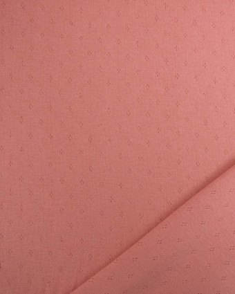 Tissu Jersey Maille Pointelle Corail  -Mercerine