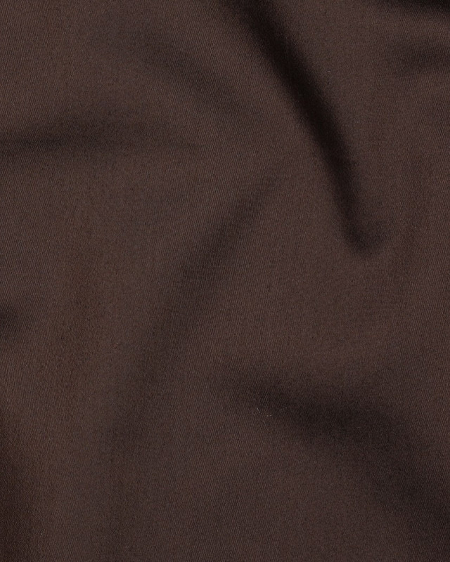 Tissu Satin de Coton Uni Chocolat - Mercerine