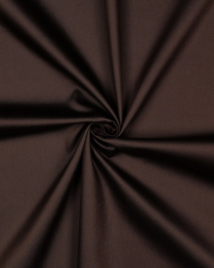 Tissu Satin de Coton Uni Chocolat - Mercerine