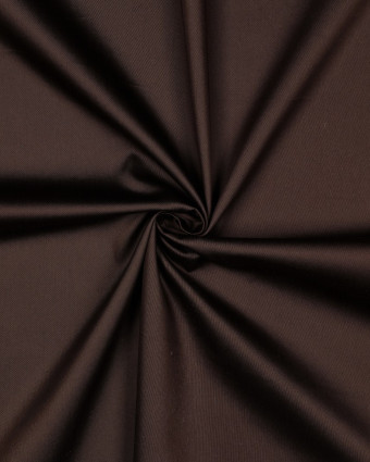 Tissu Satin de Coton Uni Chocolat - Mercerine