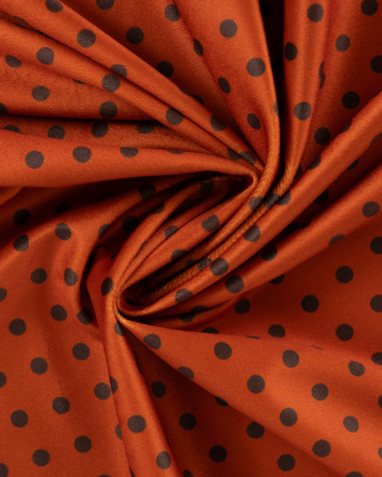 Tissu Velours Ras Petits Pois Marron - Mercerine