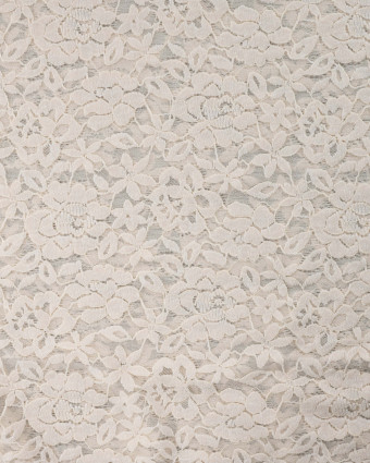 Tissu Dentelle Velours Motif Fleurs Ecru - Mercerine