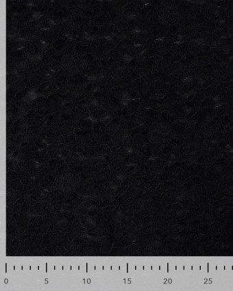 Tissu Dentelle Velours Motif Fleurs Noir - Mercerine