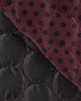 Tissu Matelassé à Pois Noir Fond Prune