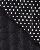 Tissu Matelassé à Pois Blanc Fond Noir