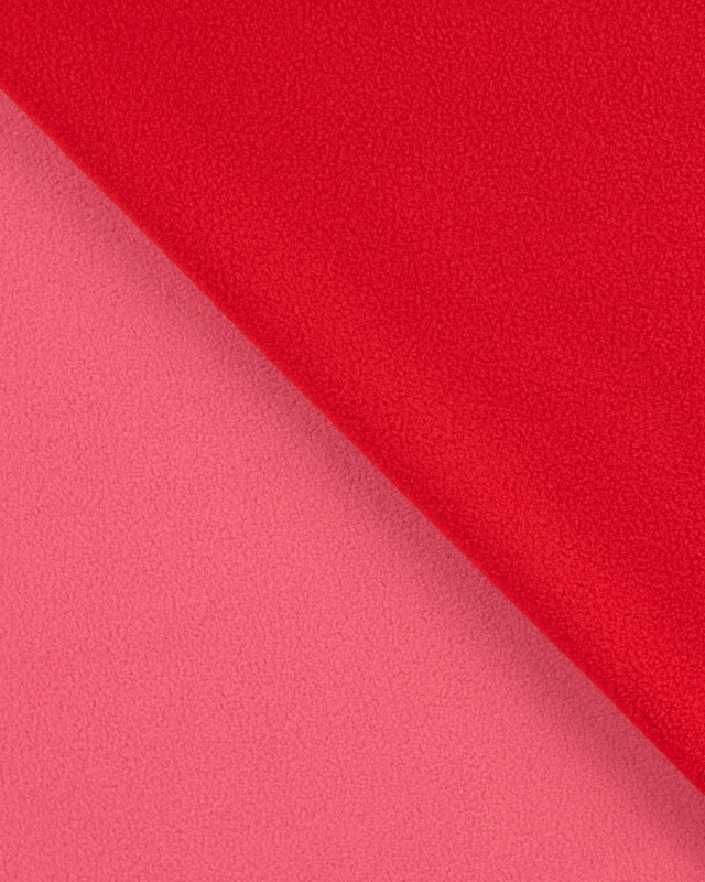Tissu Polaire Bicolore Rouge Rose - Mercerine