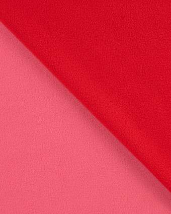 Tissu Polaire Bicolore Rouge Rose - Mercerine