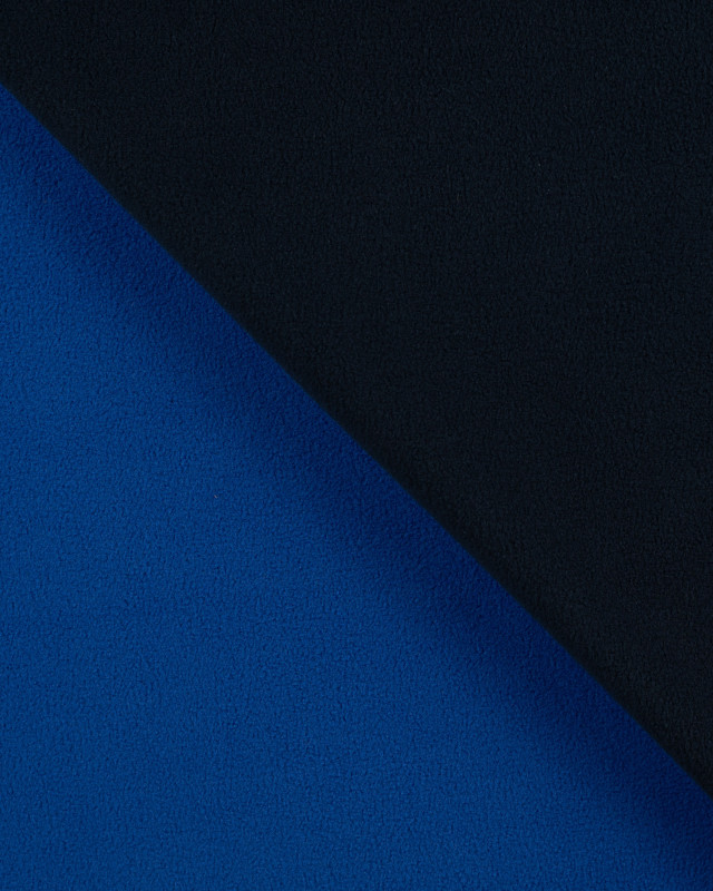 Tissu Polaire Bicolore Navy Bleu Roi - Mercerine