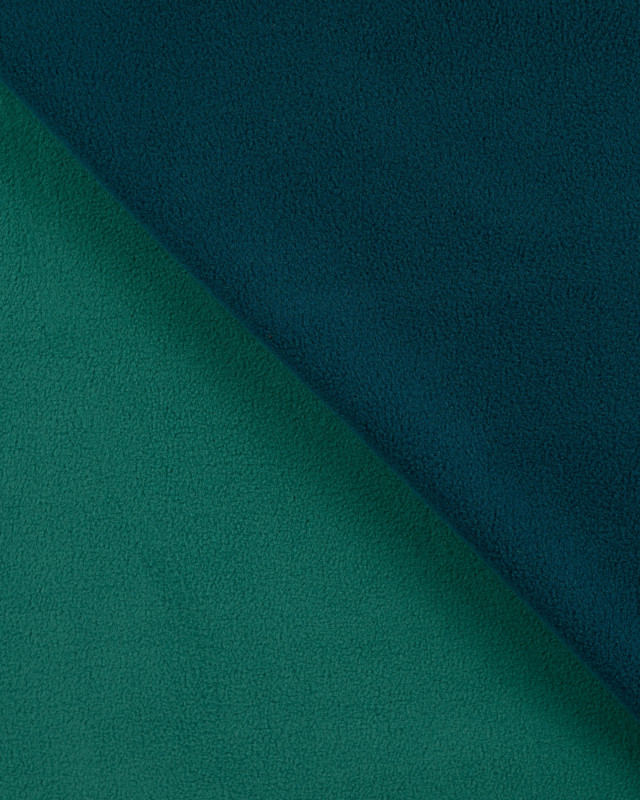 Tissu Polaire Bicolore Pétrole Emeraude - Mercerine