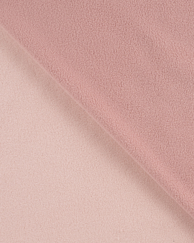 Tissu Polaire Bicolore Navy Rose Poudré - Mercerine