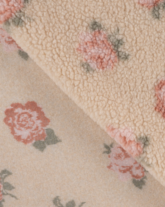 Tissu Sherpa Rose Ecru - Mercerine