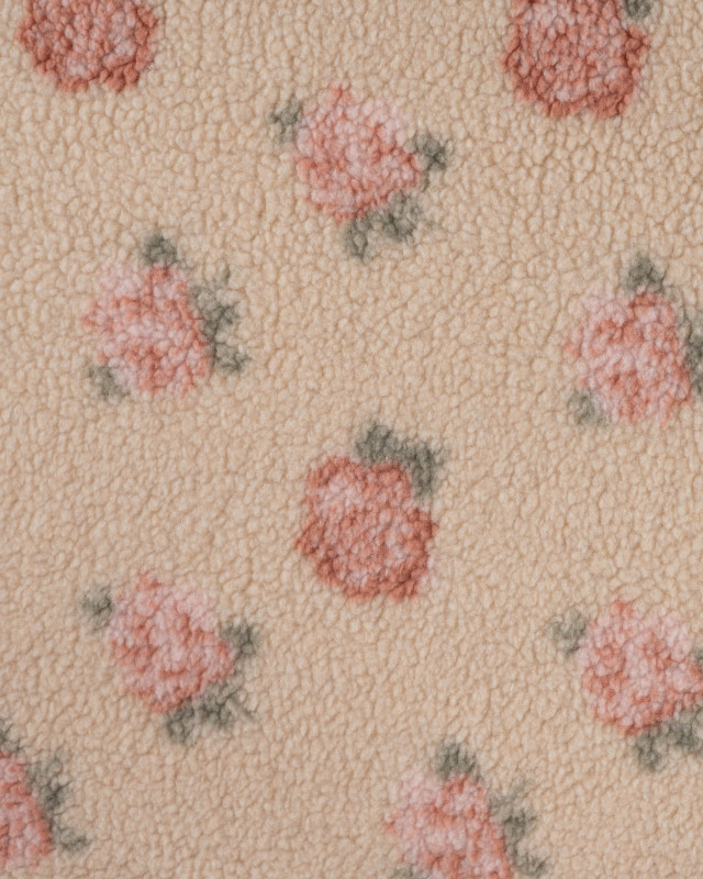 Tissu Sherpa Rose Ecru - Mercerine