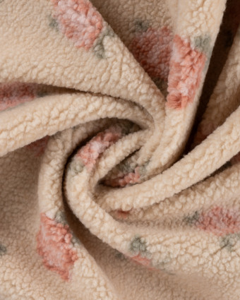Tissu Sherpa Rose Ecru - Mercerine