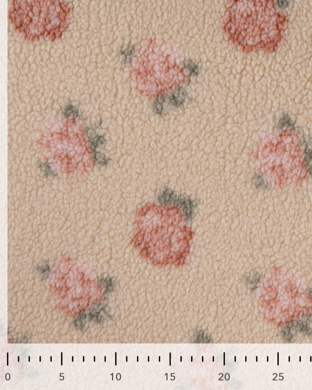 Tissu Sherpa Rose Ecru - Mercerine