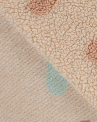 Tissu Sherpa Cœur Multicolore Fond Ecru - Mercerine