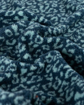 Tissu Sherpa Léopard Bleu Ciel Fond Indigo