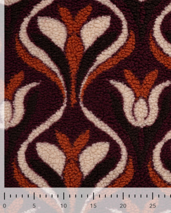 Tissu Sherpa Fleurs Antiques Prune - Mercerine